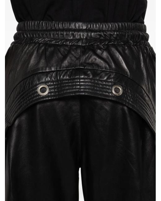 R13 Black Leather Side-Zip Trousers