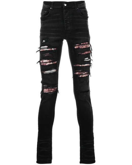 Amiri Black Tie-dye Bandana Thrasher Jeans for men
