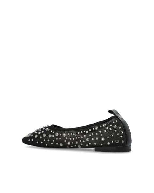 Tory Burch Black Ballet Flats With Crystal Accents