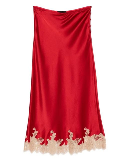 Kiki de Montparnasse Red Orchid-Lace Skirt