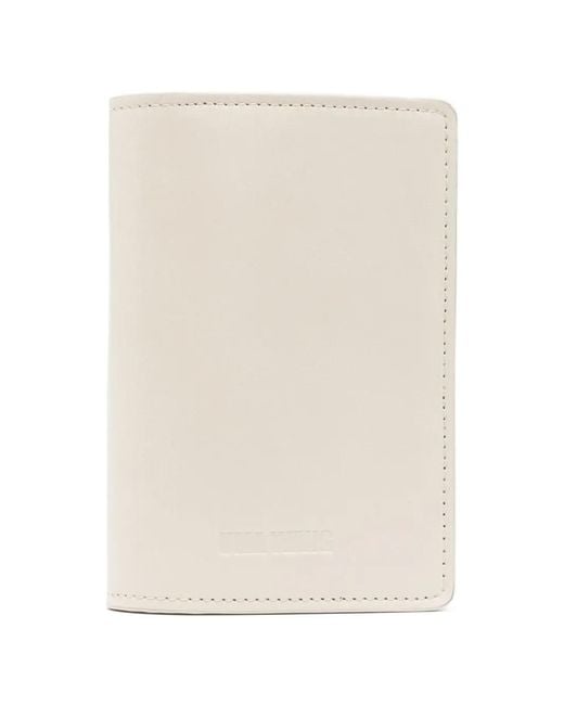 Uma Wang White Logo-Debossed Leather Wallet