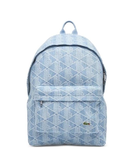Lacoste Blue Neocroc Logo-Patch Backpack
