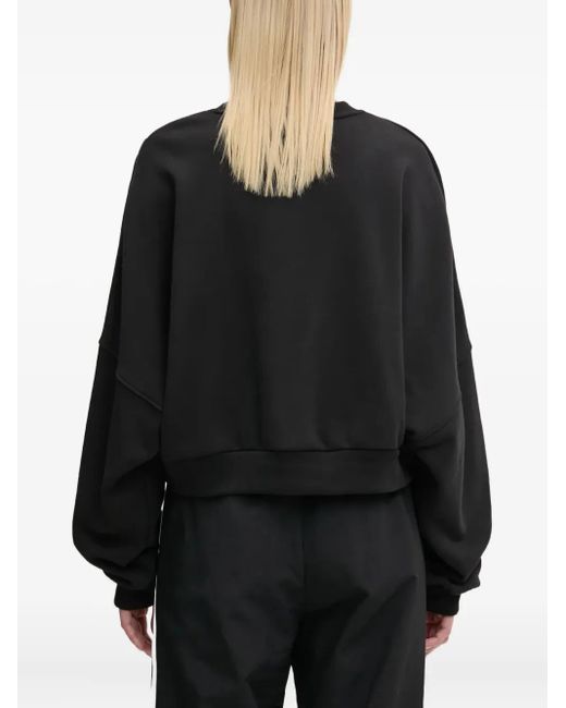 Adidas Black 3-Stripe Cropped Sweatshirt