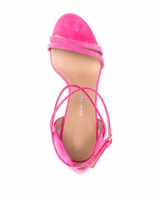 Ferragamo Pink Crossover-Strap Sandals