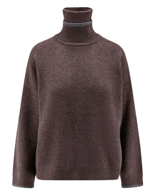 Brunello Cucinelli Brown Cashmere Turtleneck