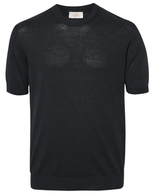 Altea Black Crew-neck Cotton T-shirt for men
