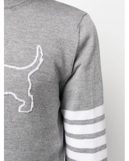 Thom Browne Gray 4-Bar Stripe Wool Jumper for men