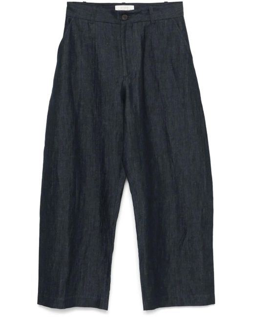 メンズ Studio Nicholson カーブレッグ パンツ Blue