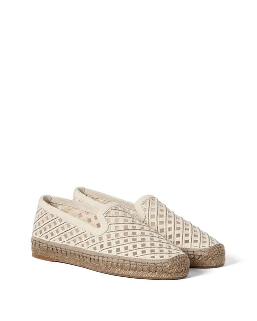 Brunello Cucinelli White Precious Net Espadrilles