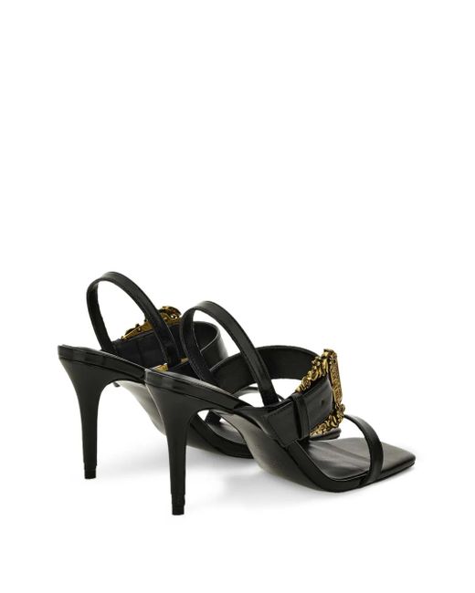 Versace Jeans Couture Black Baroque Buckle Emily Sandals
