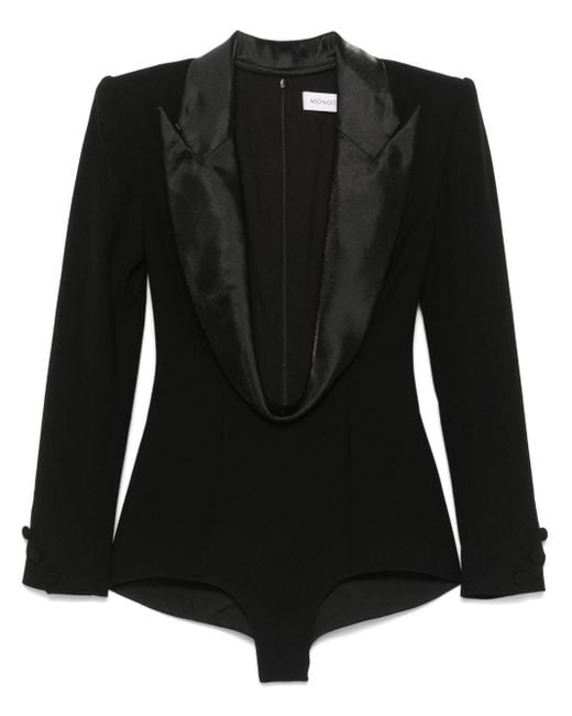 Monot Black Playsuit im Blazer-Design