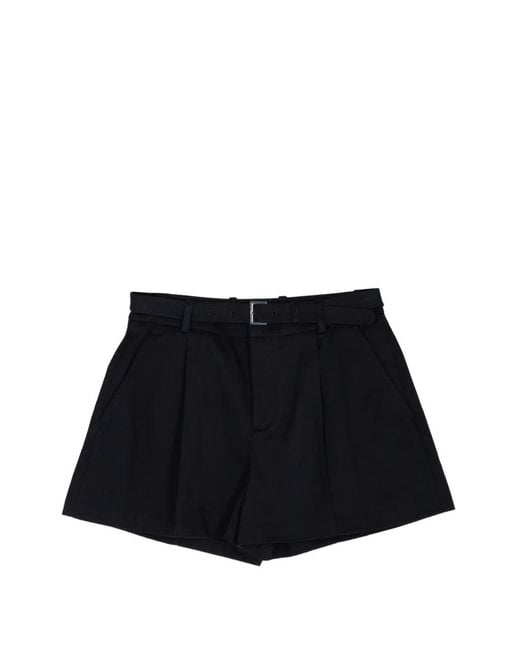 FRAME Black Soho Pleated Shorts