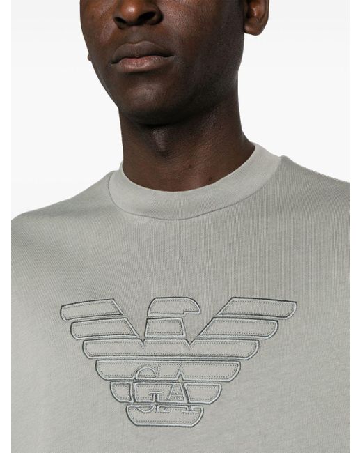 Emporio Armani T-Shirt mit Logo-Stickerei in Gray für Herren