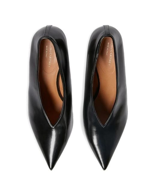 Stella McCartney Black Pointed-Toe Heeled Pumps
