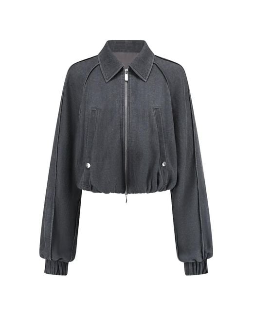 Oude Waag Black Washed Cocoon Cropped Jacket