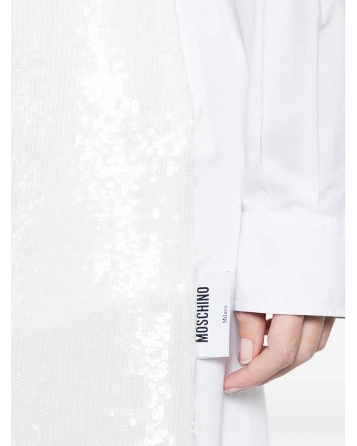 Moschino White Sequin Maxi Skirt