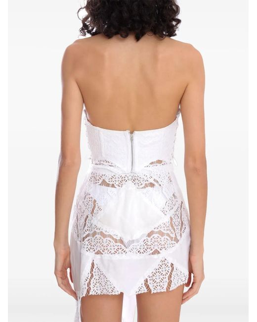Amir Slama White X Jade Picon Lace-Detail Top