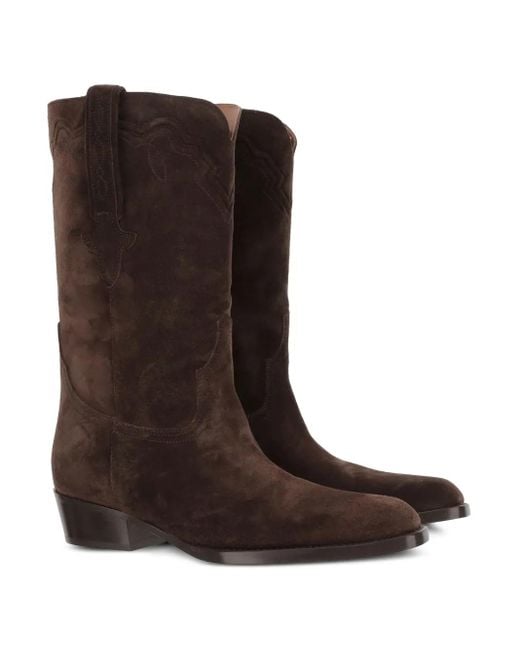 Paris Texas Brown Suede Square-Toe Boots