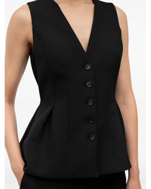Chaleco Con Dobladillo Peplum HUGO de color Black