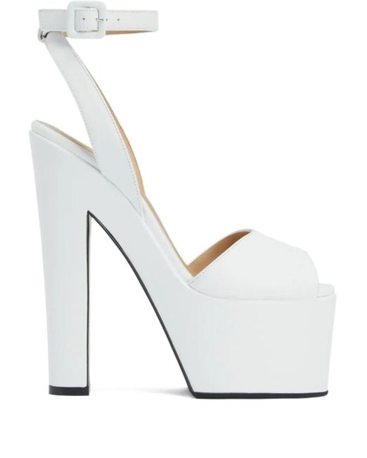 Giuseppe Zanotti White Tarifa Platform Ankle-Strap Sandals