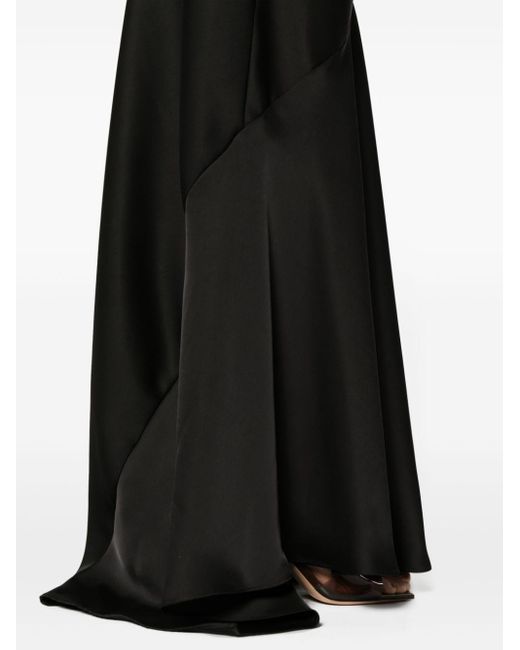 Robe longue en satin à col bénitier Philosophy Di Lorenzo Serafini en coloris Black
