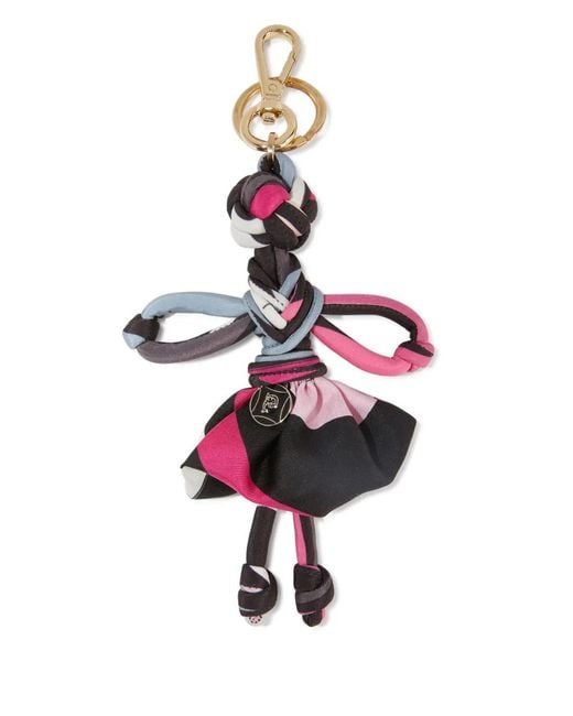 Emilio Pucci White Iride-Print Silk Keychain