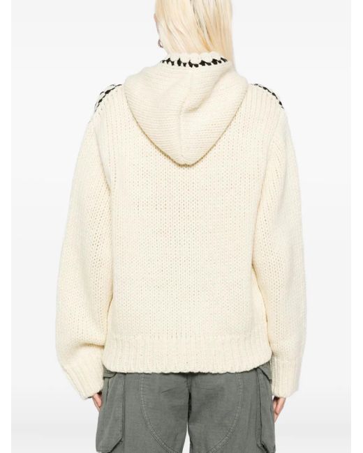 OPEN YY Hoodie Met Rits in het Natural