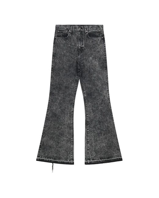 Junya Watanabe Gray Acid-Wash Frayed-Hem Jeans for men