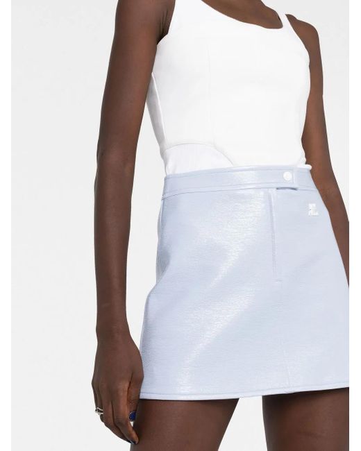 Courreges Blue Logo Patch Miniskirt