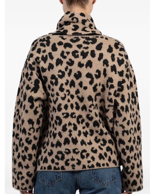 Lyla + Luxe Delaney Leopard-Pattern Cardigan in Black | Lyst UK