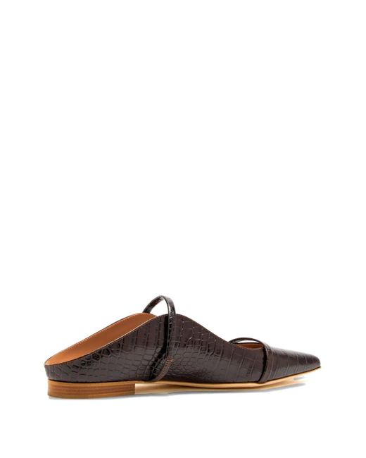 Malone Souliers Brown Maureen Crocodile-Effect Mules