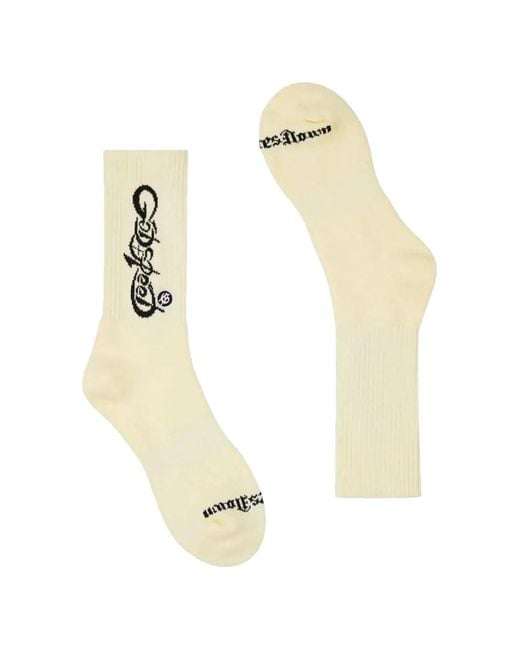 Godspeed White Logo-Intarsia Socks for men