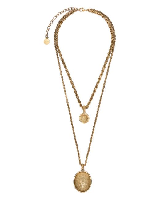Roberto Cavalli Metallic Ray Of Sea-Print Rope-Chain Necklace
