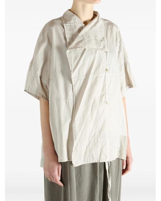 Y's Yohji Yamamoto White Striped Panelled Shirt