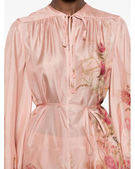 Zimmermann Pink Bluse mit Blumen-Print