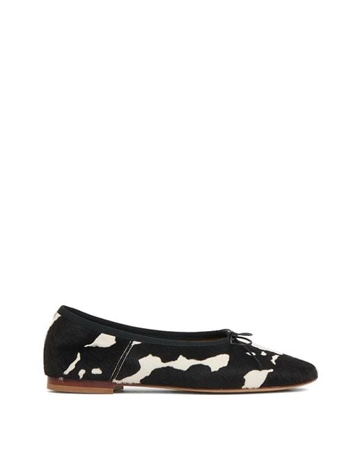 Mansur Gavriel Black Dream Ballerina Pony-Hair Ballet Flats