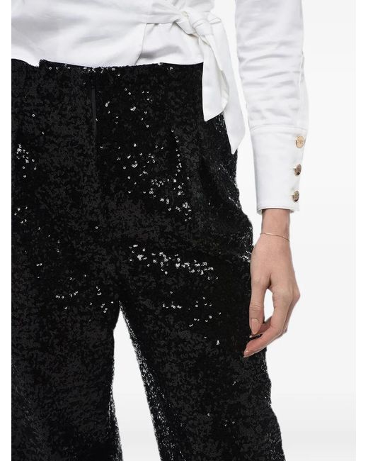 In the mood for love Black Clyde Sequin-Embellished Trousers