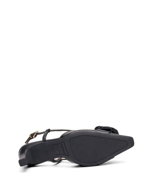Frau White Buckle-Detail Leather Pumps