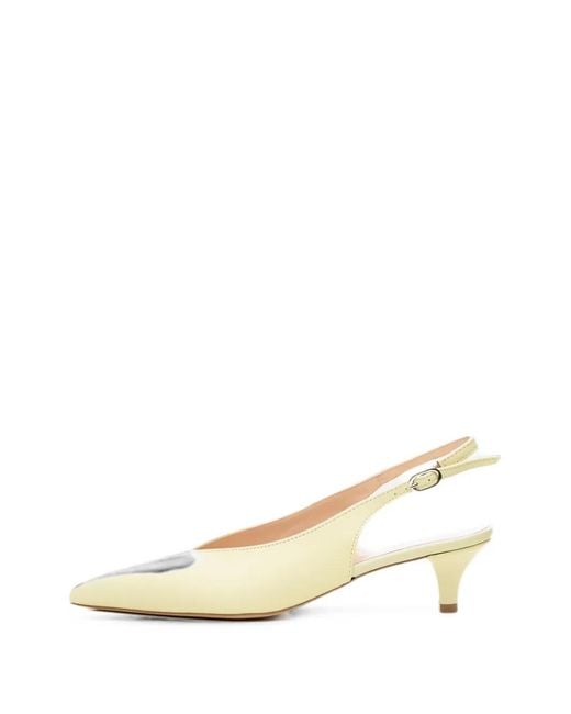 Poche Paris Natural Pointed-Toe Buckle-Fastening Sandals