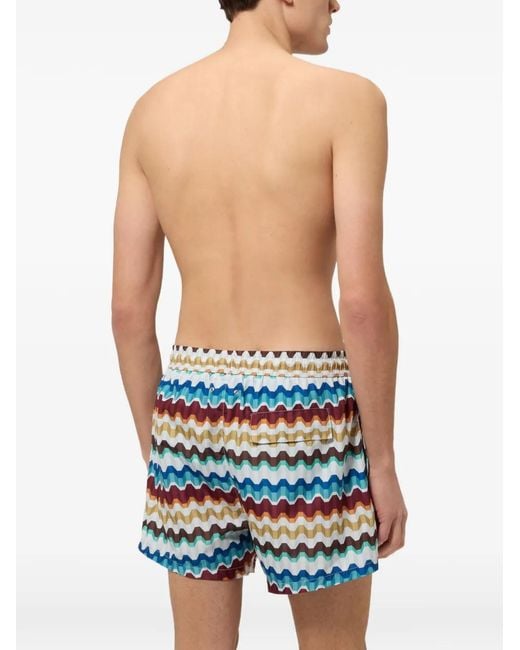 Missoni Blue Short De Bain À Motif Zig-Zag for men