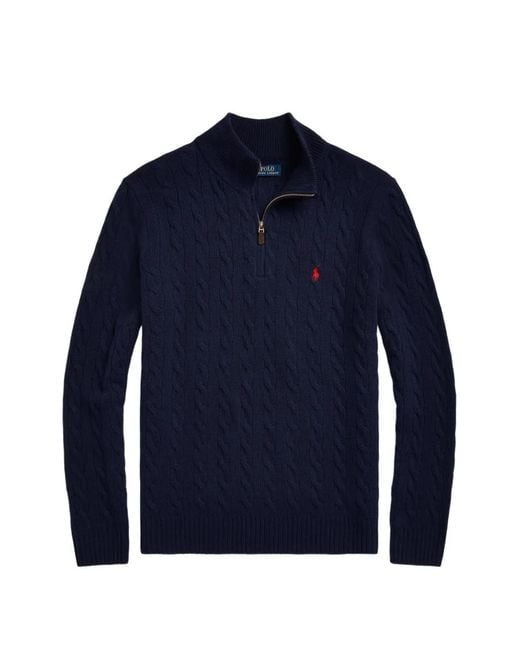 Polo Ralph Lauren Blue Cable-Knit Sweater for men