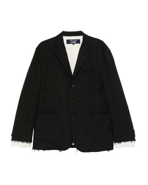 Comme des Garçons Einreihiges Sakko Mit Ausgefransten Kanten in Black für Herren