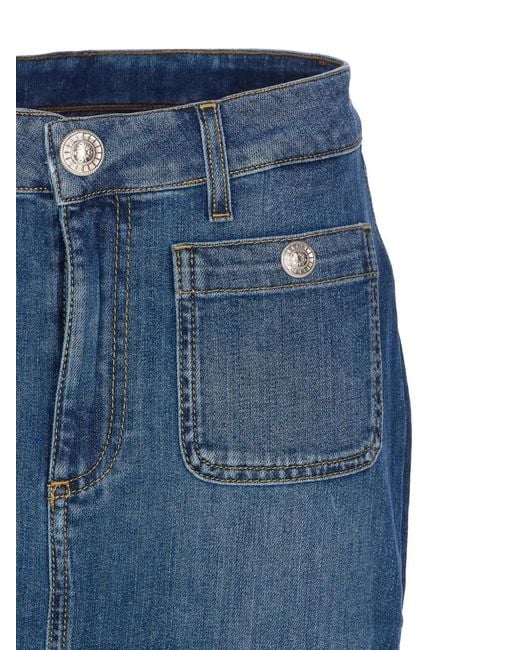 Liu Jo Blue Front-Slit Skirt