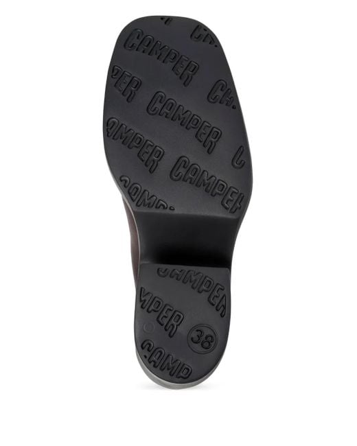 Camper Brown Billie Platform Leather Mules
