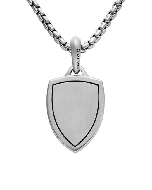 David Yurman White Sterling St. Michael Amulet (26Mm) for men
