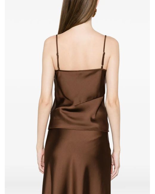 Imperial Brown Draped Blouse