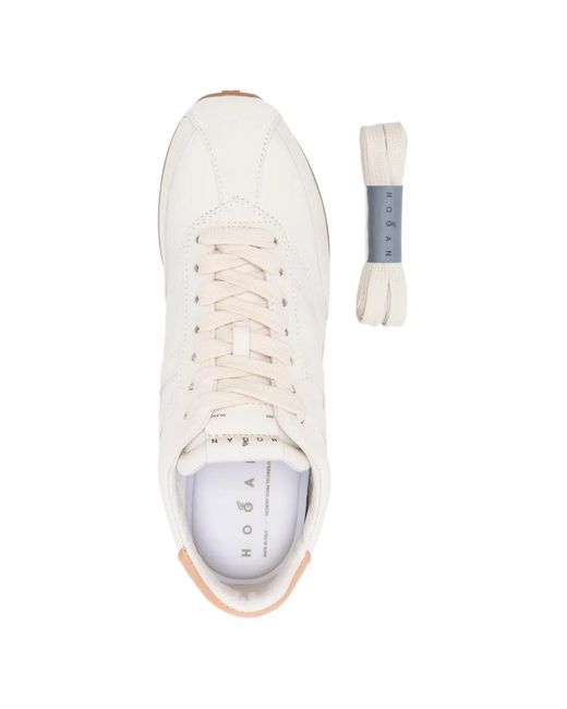 Hogan White Panelled Lace-Up Fastening Sneakers