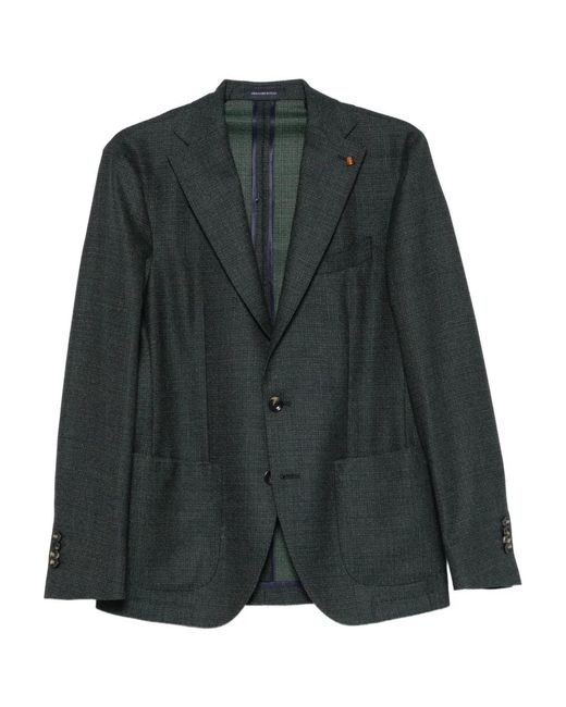 Latorre Green Notched-Lapel Single-Breasted Blazer for men