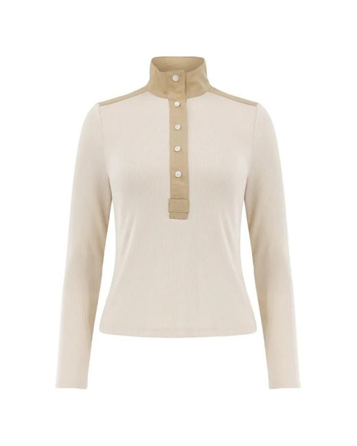 Veronica Beard White Reynart Button-Detail Sweater