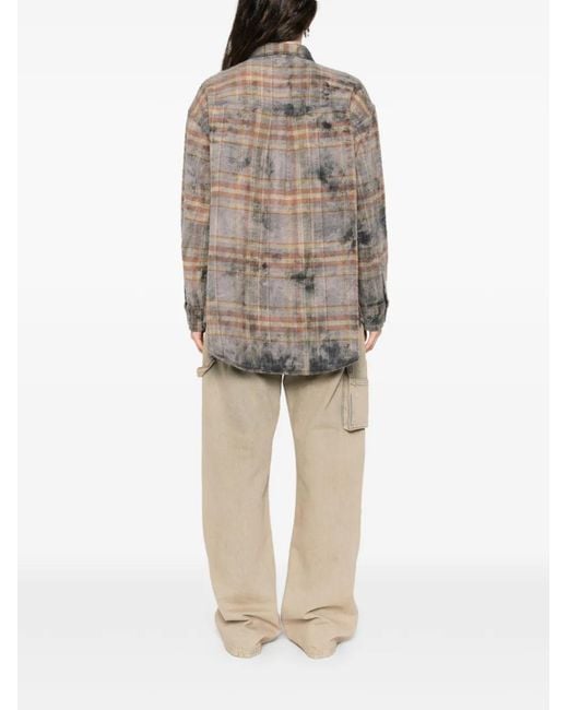 R13 Gray Plaid Shirt